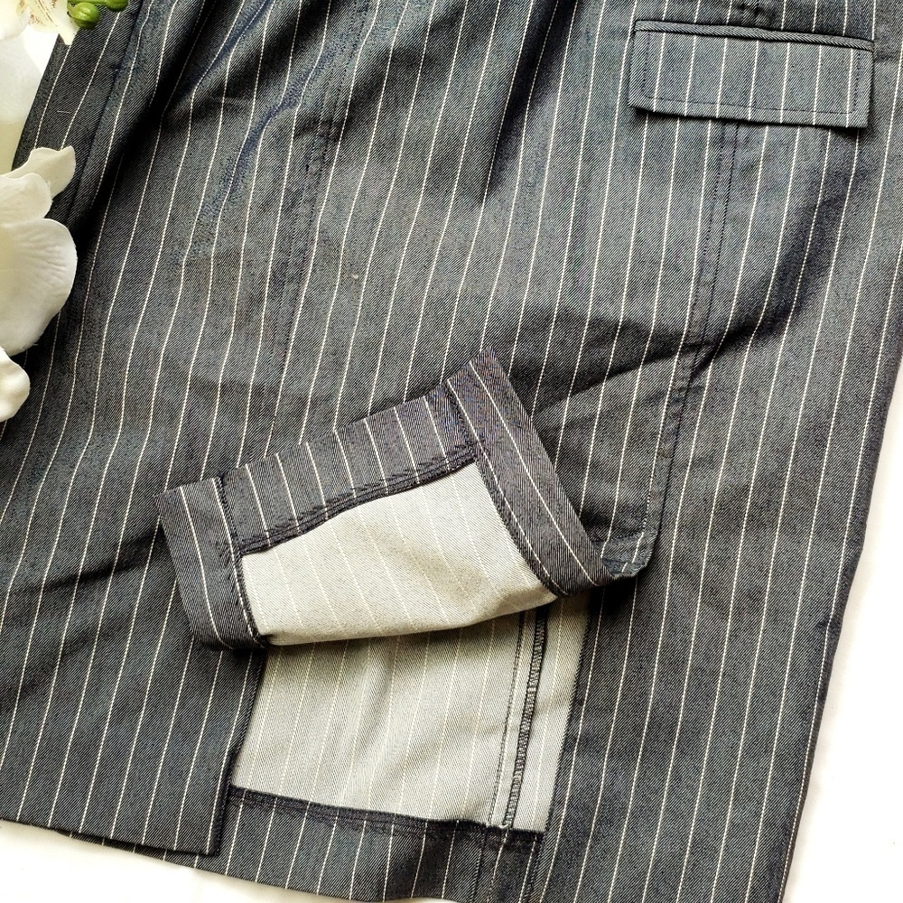 Cute stripe denim knee length skirt - Picture 5 of 5